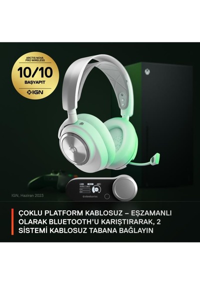 Steelseries Arctis Nova Pro Beyaz Kablosuz Kulak Üstü Oyuncu Kulaklığı