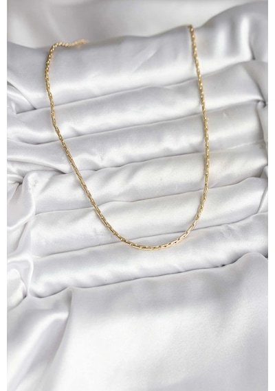 14k Gold Renk Kaplama İnce Zincir Model Cm Kadın Kolye Çok Renkli