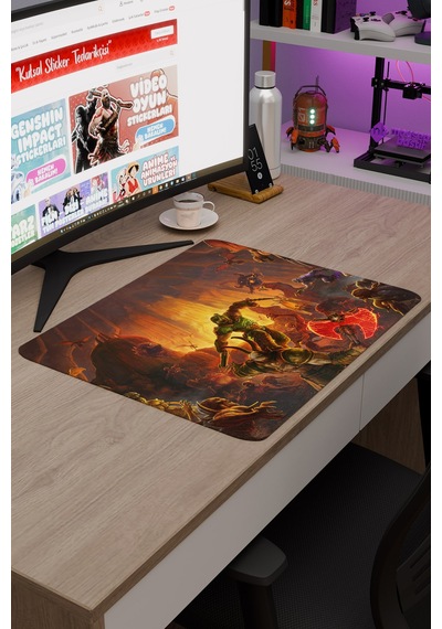 Doom Kaymaz Dikişli Kauçuk Oyuncu Mousepad V2 - 48x40 Xl Gaming Mouse Pad Fare Altlığı