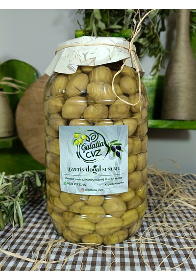 Aydın Yöresi Domat Cinsi Sofralık Tatlandırılmış Kırma Yeşil Zeytin 2 Kg