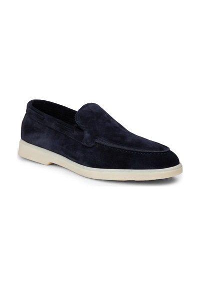 Deery Erkek Hakiki Süet Lacivert Loafer Ayakkabı - 02032mlcvc01