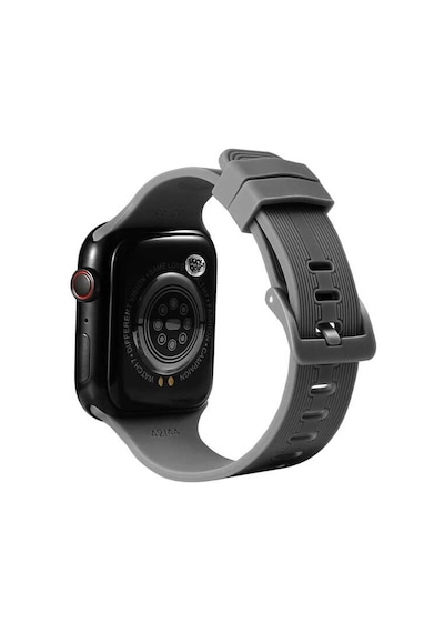 Ekılıf - Apple Uyumlu  Watch 42mm - Kordon Silikon Kordon Krd-23 - Gri