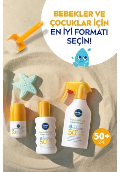 Sun Spf 50+ Bebek Ve Çocuk İçin Hassas Koruma Güneş Koruyucu Roll-on 50ml,suya Dayanıklı,hassas Cilt