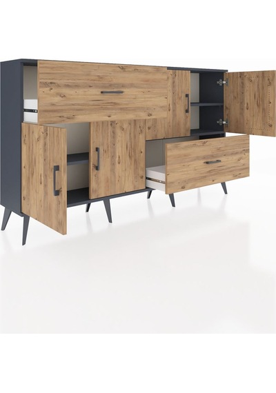 Arges Konsol 3 Raflı 2 Çekmeceli 4 Kapaklı 176x30x99 Antrasit-çam Atlas Çam/atlas Çam - Antrasıt Arges Konsol 3 Raflı 2 Çekmeceli 4 Kapaklı 176x30x99 Antrasit-çam Atlas Çam/atlas Çam - Antrasıt