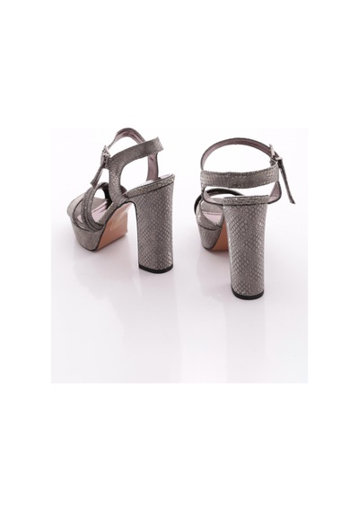 Dgn Pm08-k2026-2 Kadin Topuklu Abiye Ayakkabi Platin İthal