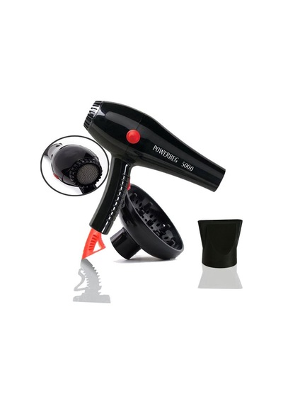 Powerbeg 5000 2500 W Profesyonel Fön Makinesi + Başlık Siyah