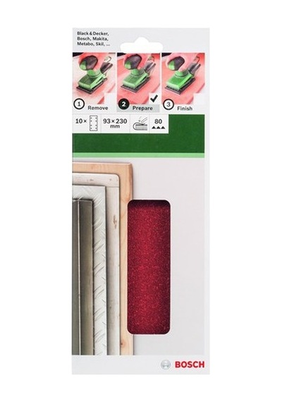 10'lu Titreşimli Zımpara Kağıdı, 93 X 230 Mm 80 Kum