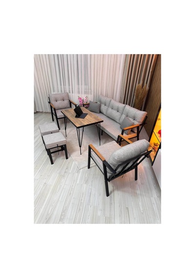 Houseart Lale Balkon, Bahçe - Cafe , Teras , Metal Kanepe Koltuk Takımı ,çay Seti 3+1+1+ 2 Puf Yemek Masası Açık Gri Houseart Lale Balkon, Bahçe - Cafe , Teras , Metal Kanepe Koltuk Takımı ,çay Seti 3+1+1+ 2 Puf Yemek Masası Açık Gri