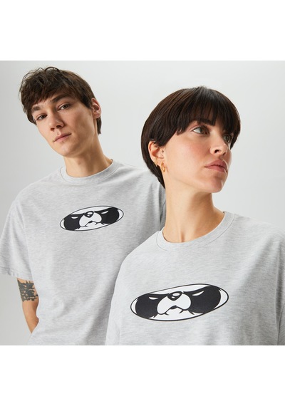 Leo Panda Unisex Gri T-shirt