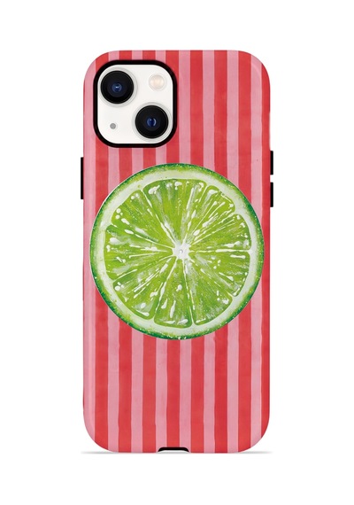 Apple iPhone Uyumlu 15 Plus Vorian Çift Katmanlı Magsafe Kılıf Lime Slice Pop