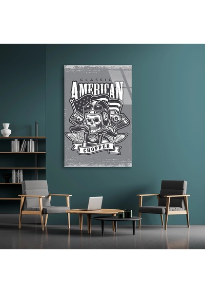 Classic American Chopper Kurukafa - Cam Tablo - Deg0511 35 X 50 Cm