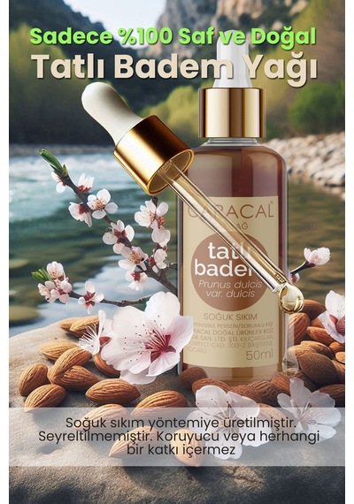 Caracal Doğal Tatlı Badem Yağı Soğuk Sıkım 50 Ml Kaş Kirpik Saç Sakal