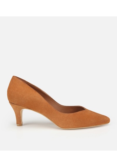 Hotiç Kadın Süet Deri Taba Kısa Topuklu Stiletto 01ayh321890a340 01ayh321890a340