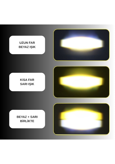 Motosiklet Sis Farı Çift Renk Tüm Montaj Aparatları Ve Kablo Set İle Kolay Montaj