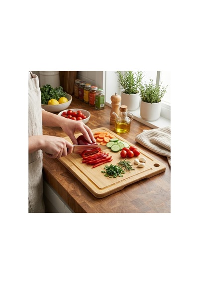 24x34x1.8cm Ahşap Bambu Kesim Panosu - Kesme Tahtası 5671 Çok Renkli Çok Renkli