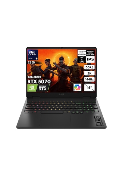 HP Omen Slim 16-AN0017N CD7K1EAHMF22 Ultra 9-285H 64 GB 4 TB 8 GB RTX5070 16" W11P Dizüstü Bilgisayar
