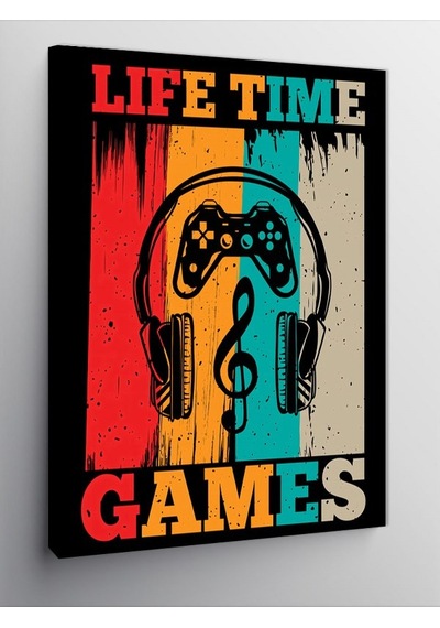 Kanvas Tablo Life Time Games Yazısı 50cmx70cm