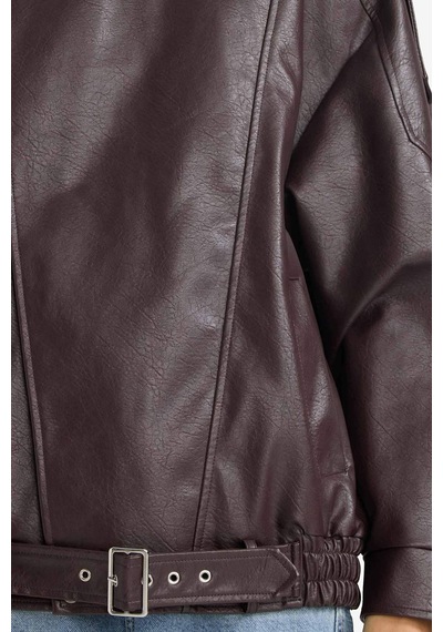 Defacto Su Geçirmez Relax Fit Suni Deri Mont G0701ax26spbr444 Bordo-br444