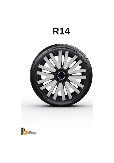 Volkswagen Up Club 14'' İnç Jant Kapağı 4 Adet Siyah Gri C107