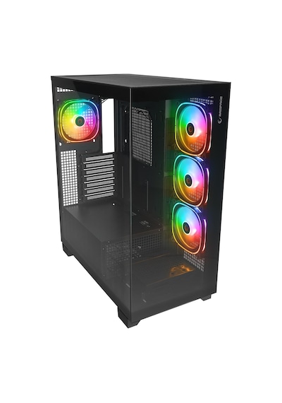 Rampage Hydra V1 Black Type-C Argb Fan + Hub E-ATX Exclusive Gaming Kasa