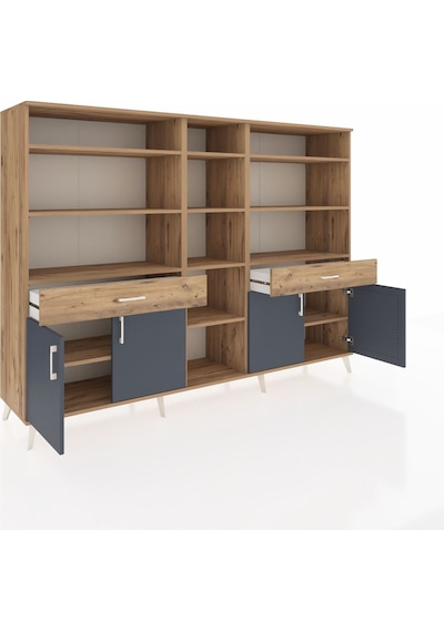 Hyperion Dolap 12 Raflı 2 Çekmeceli 4 Kapaklı 220x44x163 Çam-antr Çam-antrasit/çam Hyperion Dolap 12 Raflı 2 Çekmeceli 4 Kapaklı 220x44x163 Çam-antr Çam-antrasit/çam