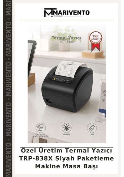 Özel Üretim Termal Yazıcı Trp-838x Siyah Paketleme Makine Masa Başı