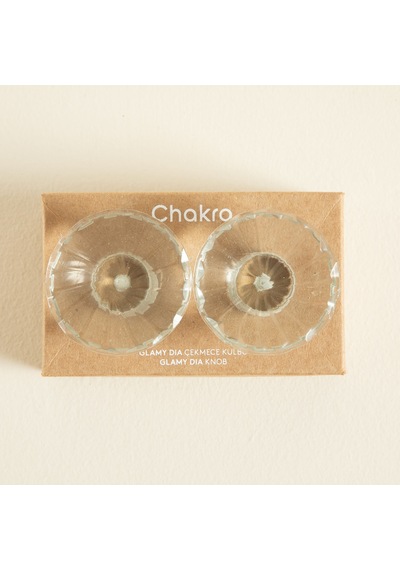 Chakra Glamy Glass Dia 2 Li Çekmece Kulbu Transparan