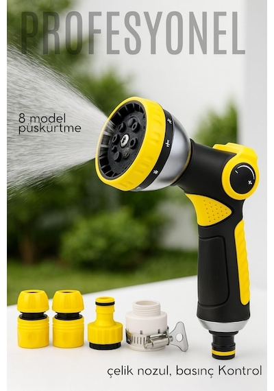 Transformacion Profesyonel 8 Modelli Metal Basınçlı Sulama Tabancası Seti / Ayarlanabilir Jet, 7430000722523 Genel