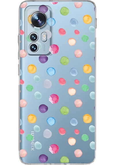 Xiaomi Mi 12 Pro İle Uyumlu 1mm Slim Fit Water Color 6 Baskılı Şeffaf Kılıf Şeffaf