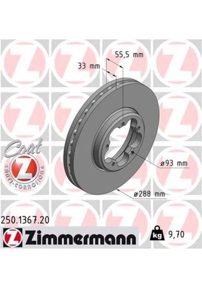 Zımmermann On Fren Dıskı Aynası Transıt Custom V362 12 Arka Tek Teker Cap 288 33 250.1367.20 Bk211125b1d Bk211125bd 2110010
