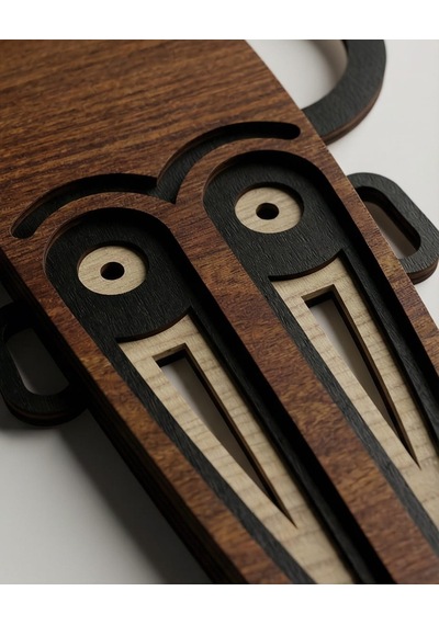 Modern Afrika Tarzı Ahşap Duvar Mask Mdf - Kahverengi Siyah Tribal Kabile Mask 1