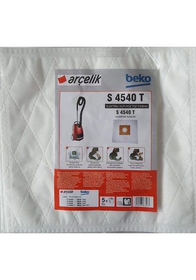 - Beko Uyumlu Bks 1207 Py Elektrikli Süpürge Toz Torbası 5 Adet