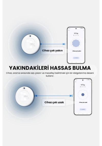 Akıllı Takip Cihazı Tag Akıllı Apple Uyumlu AirTag Telefondan İzlenebilir Tekli Paket