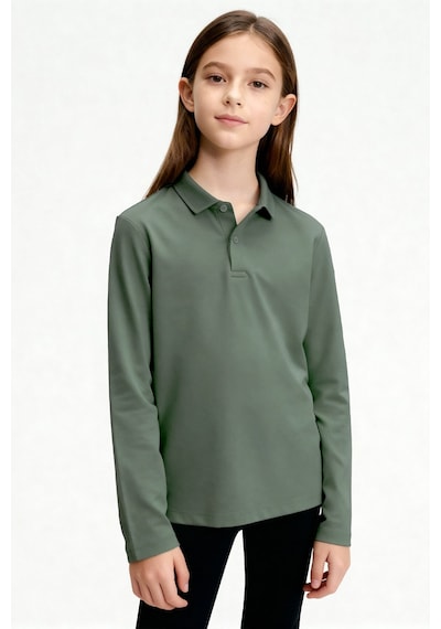 Basic Polo Yaka 3lü Paket Siyah-beyaz-çağla Unisex Çocuk T-shirt - 11170 Beyaz - Siyah