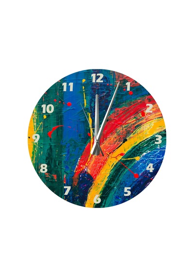 Ti-play Alacalı 30x30cm Akrilik Dekoratif Modern Duvar Saati ÇOk Renkli