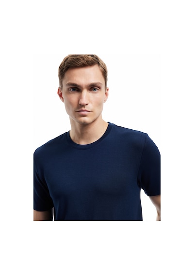Koton Kısa Kollu Bisiklet Yaka Basic Slim Fit Tişört Lacivert 6wam10061hk Lacivert