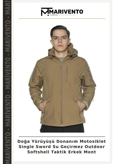 Marivento Doğa Yürüyüşü Donanım Motosiklet Single Sword Su Geçirmez Outdoor Softshell Taktik Erkek Mont Çok Renkli
