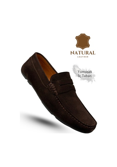 Sermoda Erkek Loafer - Hakiki Deri Rok Loafer Erkek Ayakkabı Süet Kahve
