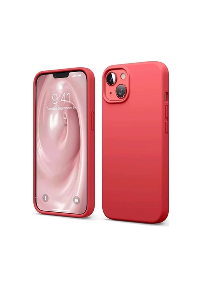 Apple İphone 14 Kılıf First Silikon - Kırmızı
