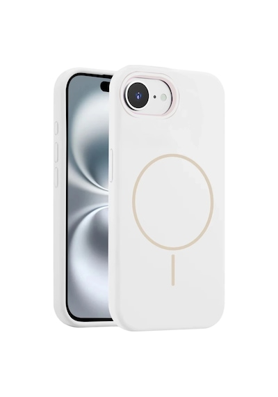 Apple Uyumlu iPhone 16e Kılıf Lansaman Silikon M-safe Magnetik Şarj Jully Kapak Beyaz