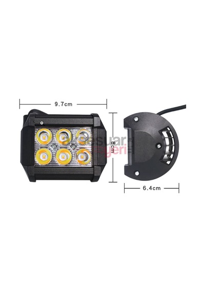 Offroad Sis Çalışma Lambası Turuncu Beyaz Cakar Modlu 12 Led 18w