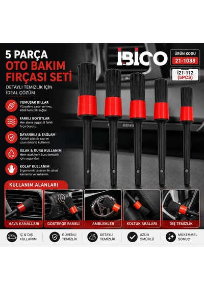 Ers 5pcs Oto Bakım Fırçası