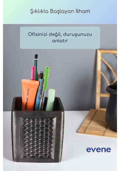 Kalemlik Masa Kalemliği Organizer Kalemlik Gümüş Eskitme Renk Model 86 Çok Renkli