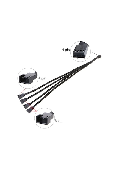 4 Port Fan Çoklayıcı Y Pwm Kablosu 4987A Splitter 3 4 Pin Switch