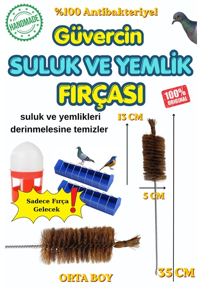 Güvercin Suluk Ve Yemlik Temizleme Fırçası 45 Cm Uzun Fırça Temizlik Aparatı