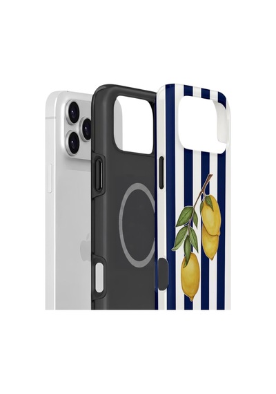 Apple iPhone Uyumlu 17 Pro Vorian Çift Katmanlı Magsafe Kılıf Amalfi Lemon Branch