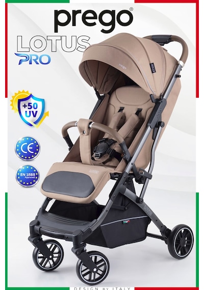Prego Lotus Pro Kabin Boy Bebek Arabası - Tek Elle Katlanır -Hafif -UV Tenteli - Yağmurluk-Ayak Örtüsü-Kılıf