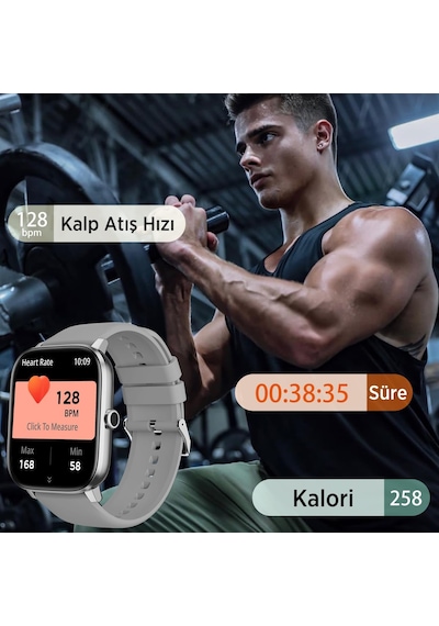 Sw03 2.01 Tft Geniş Ekran, Spor Sağlık Takibi Ve Bluetooth 5.2 Telefon Görüşme Özellikli Ip67 Suya Dayanıklı İos & Android Uyumlu Akıllı Saat Gri Yok