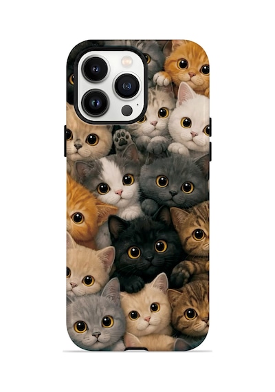 Velvoria Valestra Kedi Kalabalığı Apple iPhone Uyumlu 13 Pro Max Magsafe Koruma Kılıfı Valestra Magline - Kedi Kalabalığı