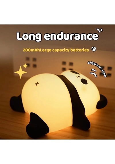 Panda Gece Lambası Yeniden Edilebilir Lamba Hediye Led Silikon Lamba Sevimli Huahua A